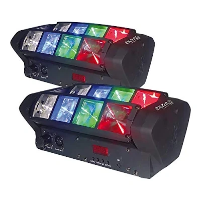 Image of 2x Ibiza LED Mini Spider Effect 8 x 3W RGBW Disco DJ Light MicroGlide