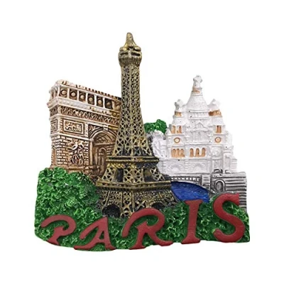 Image of 3D Eiffel Tower Paris France Refrigerator Fridge Magnet Tourist Souvenirs Handmade Resin Craft Magnetic Stickers Home Kitchen Decoration Travel Gift