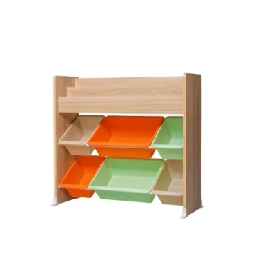 Image of Iris Ohyama, 2 Tier Cabinet /Children&#039;s Bookcase/ Kid&#039;s Shelves Toy/kids storage, Modern &amp; Design, Bedroom, Playroom,School Kids Toy Rack ETHR 26 Light Brown, W34.7 cm