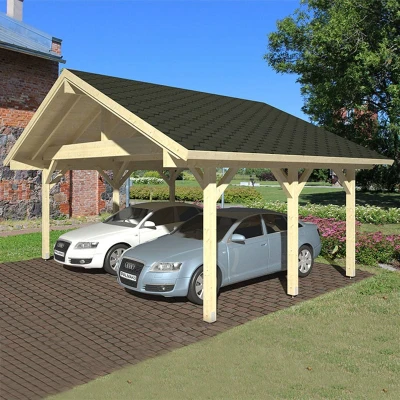 Image of 12&#039; x 17&#039; Palmako Robert Wooden Carport (3.5m 5.1m)