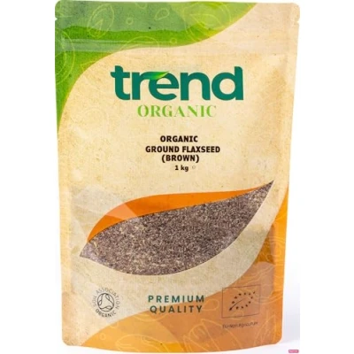Image of Trend Organic Ground Flaxseed (Brown), Milled Linseed Seeds, High in Protein, Rich Fibre and Omega 3s, Certified Organic, Vegan, GMO Free, No Additives, Preservatives, Raw, 1kg