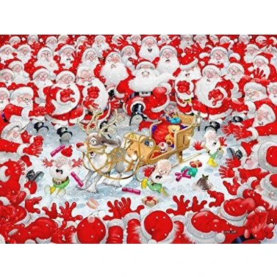 Image of 1000 Piece Jigsaw Puzzle Christmas Scramble by Mike Jupp Puzzles for Adults Hardest Puzzle, Festive Present