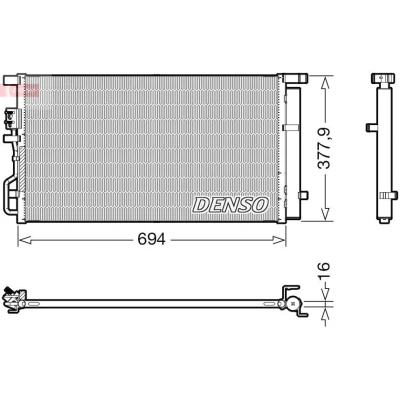 Image of 97606D7500 Condenser DENSO DCN41019 with dryer R134a HYUNDAI: Tucson, KIA: Sportage IV