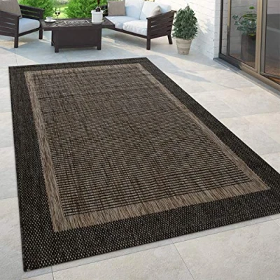 Image of Paco Home Outdoor Rug Balcony Terrace Kitchen Modern Boho Oriental Pattern, Size:120x160 cm, Colour:Beige