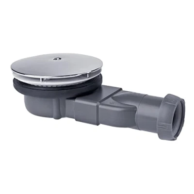 Image of Wirquin 30719686 Slim Extra Flat Shower Drain for Trays ø90 with ABS Membrane and Dome, Grey