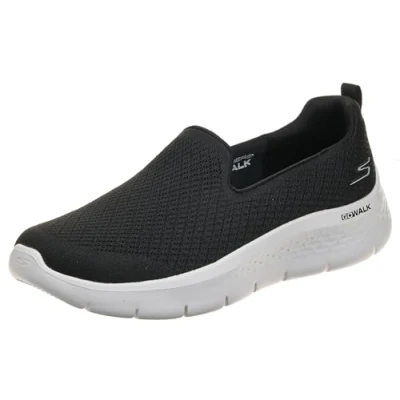 Image of Skechers Women&#039;s GO Walk Flex Ocean Sunset, Black Textile/White Trim, 5.5 UK