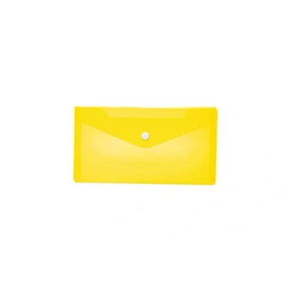 Image of HERMA 20033 Document Wallet DIN Long Transparent Yellow, Small Pockets Envelope with Press Stud Fastening, Plastic for School, University, Office, Travel