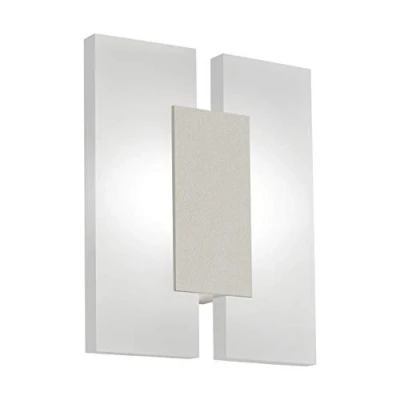Image of Eglo LED Wall Lamp Metrass 2, 2 Bulbs Ceiling Lamp, Light, Made of Aluminium and Plastic in Nickel Matt, Satin Finish, Living Room Warm White, 17x5.5x20 cm