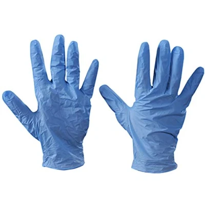 Image of 100 x Powder Free Disposable Vinyl Gloves (Blue) Small