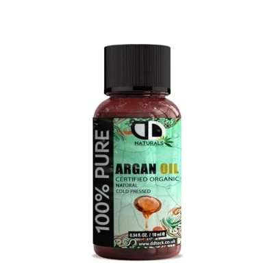 Image of Argan Oil 100% Moroccan Pure Natural for Face &amp; Body Rich in Vitamin E Healthy Skin, Hair Nails No Parabens or SLS Vegan, Cruelty Free (10ml Cap)