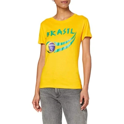 Image of Supportershop Women&#039;s Brasil Fan T shirt Yellow, Small