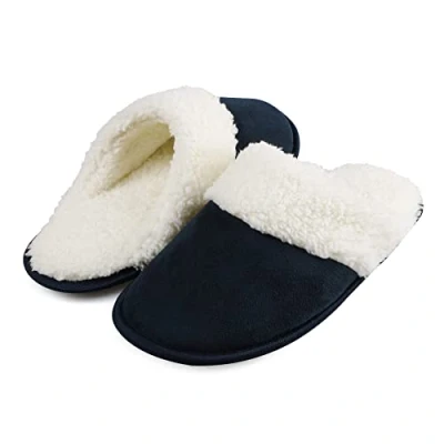 Image of riemot Unisex Weiche Plüsch Hausschuhe Warme Pantoffeln Mule, Style 6, 5 UK