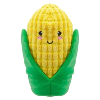 Image of VFM Corn Soft Toy Food Themed Cute Plush Cuddly Fluffy Stuffed Plushie, Gifts for Birthday, Valentine&#039;s Day Chirstmas 16cm Multi Coloured