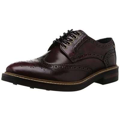 Image of Base London Woburn Hi Shine Bordo Leather Mens Formal Brogue Casual Shoes Boots 7