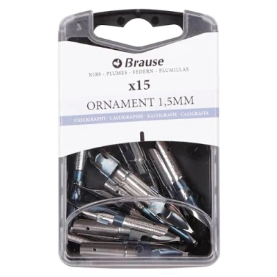 Image of Brause 152015B Plumes de Lettering Pour Porte Plume Boite 15 Ornament 1,5mm Fabrication Allemande