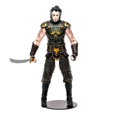 Image of McFarlane Toys, DC Build A 7 inch Rā&#039;s al Ghūl Action Figure with 22 Moving Parts, Collectible Batman Arkham City Video Game Stand Base and Unique Character Card Ages 12+