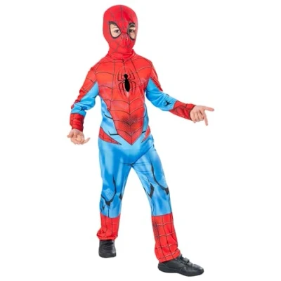 Image of Rubie&#039;s 3013247 8 Spider Man Child Costume, Green Collection Kids Fancy Dress, Boys, Multicoloured, 7 Years