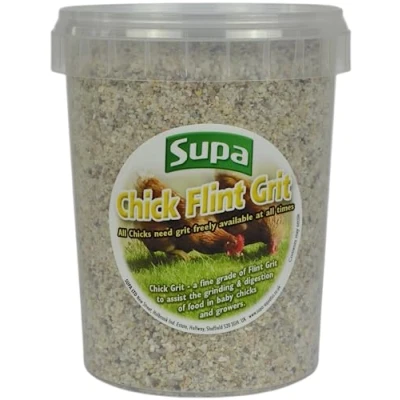 Image of Supa Chick Flint Grit Tub, 1 Litre, Pack Of 5, Provides The Insoluble Grits Required In Crop Chicks &amp; Growers To Grind Food And Aid Digestion