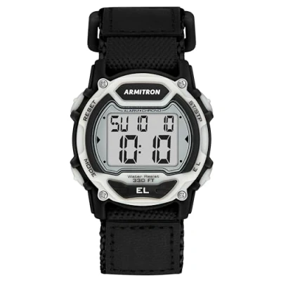 Image of Armitron Sport Unisex Digital Chronograph Nylon Strap Watch, 45 7004, Black/Grey, 7004BGY