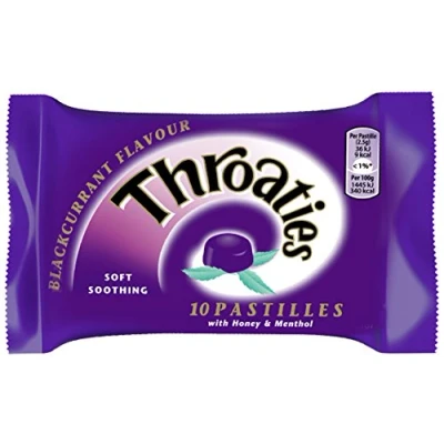 Image of Throaties Blackcurrant Flavour Pastilles Pack of 24, Total 240