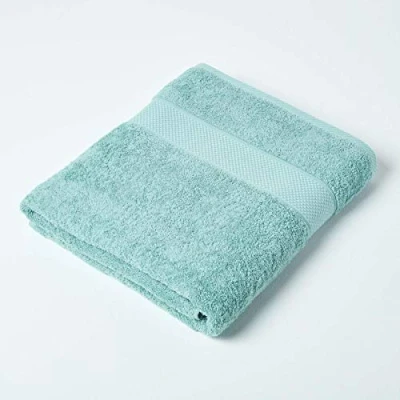 Image of HOMESCAPES Sea Green Turkish Cotton Bath Sheet Towel Super Soft Thick &amp; Absorbent 500 GSM Heavy Weight for everyday Luxury