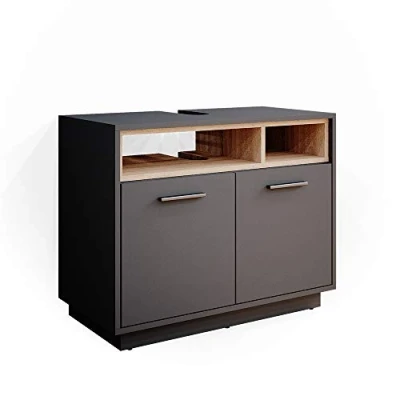 Image of Vicco Sink base cabinet Beatrice, Anthracite/Sonoma, 80 x 64 cm