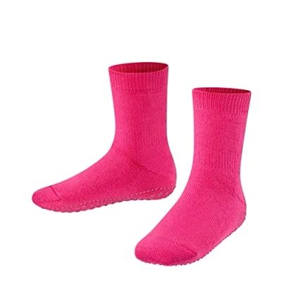Image of FALKE Unisex Kids Catspads K HP Cotton Wool Grips On Sole 1 Pair Grip socks, Pink (Fuchsia 8552), 12 2.5