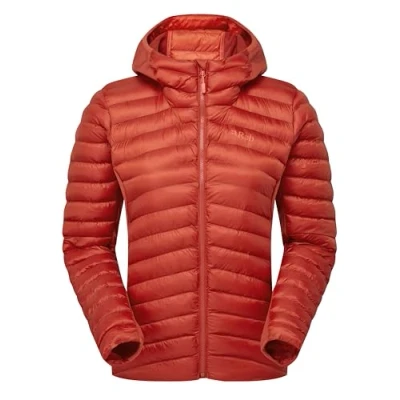 Image of Rab Women&#039;s Cirrus Flex Hoody Lightweight Insulated Coat for Trekking, Skiing, &amp; Climbing Tuscan Red X Large