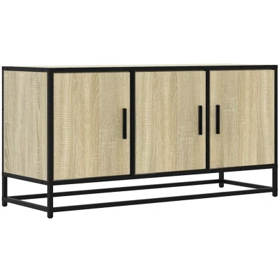Image of vidaXL TV Cabinet Sonoma Oak 100x35x50 cm Engineered Wood and Metal