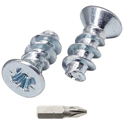 Image of SKIR&#039;CO (100 pcs) Zinc Plated Euro Screws 5.0 x 11 mm, Drawer Runner Screws, Flat Countersunk Head, Hinge