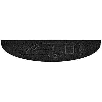 Image of Nicoman Embossed Halfmoon Half Circle Door Mat Dirt Trapper Jet Washable Doormat 70x44cm (Black, CARAVAN Shape) Use Indoor or Sheltered Outdoor