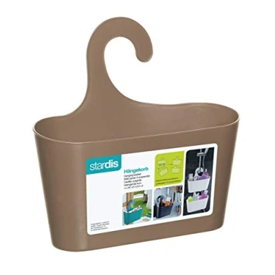 Image of Stardis Shower Basket Beige with Hooks for Hanging Shelf Bathroom Utensilo