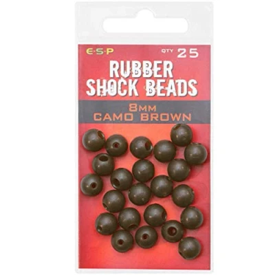 Image of ESP Rubber shock beads 8mm camo brown qty25