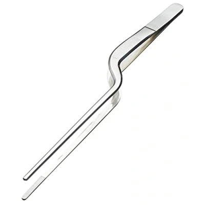Image of MasterClass Stainless Steel 21cm Curved Plating Tongs