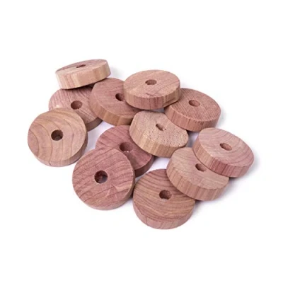 Image of Woodluv Eco Friendly 12 Organic Natural Clothes Moth Repellent Cedar Rings with Odour Protection (Chemical Free)