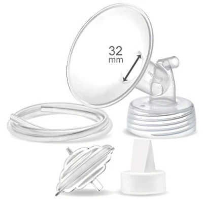 Image of Maymom Pump Parts Compatible w Spectra S2 S1 9+ Breastpump, Flange Valve Tubing Backflow Protector, Not Original Accessories (Flange 32mm)