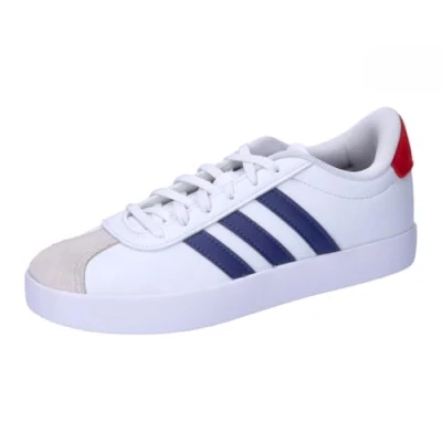 Image of adidas VL Court 3.0 Shoes Kids, Cloud White/Dark Blue/Better Scarlet, 2 UK