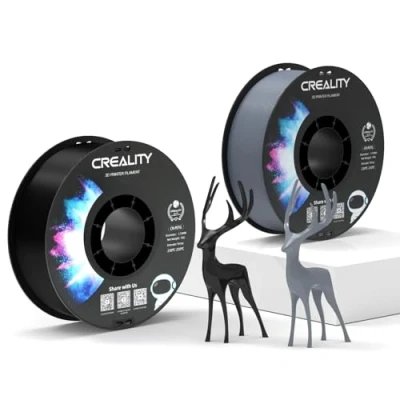 Image of Creality Official PETG Filament Black+Gray, 3D Printer 1.75mm 2Kg, No Tangling, Strong Bonding and Overhang Performance Dimensional Accuracy +/ 0.03mm