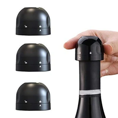 Image of 3 Pack Champagne Stopper, Reusable Silicone Sealed Wine Bottle Stopper Vacuum for Beer Alcohol Sparkling