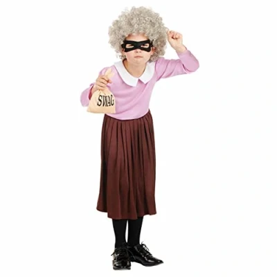 Image of Fun Shack Burglar Granny Costume, Costume for Kids, Fancy Dress Large