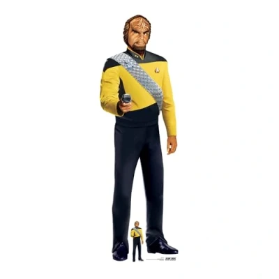 Image of Star Cutouts SC4678 Worf Cardboard Cut Out Height 193cm Ideal for Trek Theme, Parties, Birthdays, Collectors &amp; Fans, Room Decorations Events