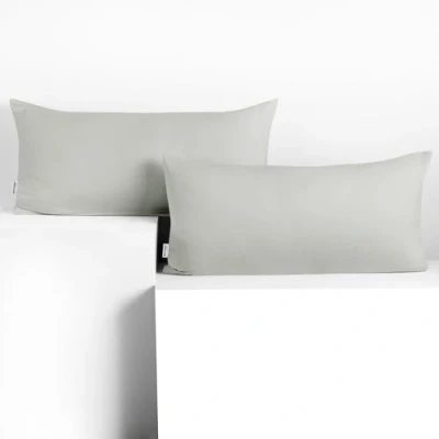 Image of DecoKing 2 cushion covers 40 x 80 cm cotton zip silver amber