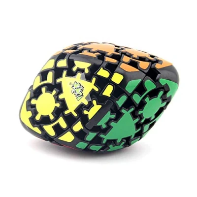 Image of Yealvin Gear Cube, 6 Axis Rhombohedron Cube Black Skewb 3D Puzzle Brain Teasers Toys