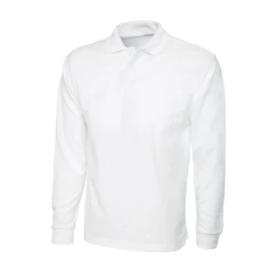 Image of COOZO Mens Long Sleeve Polo Shirt White M
