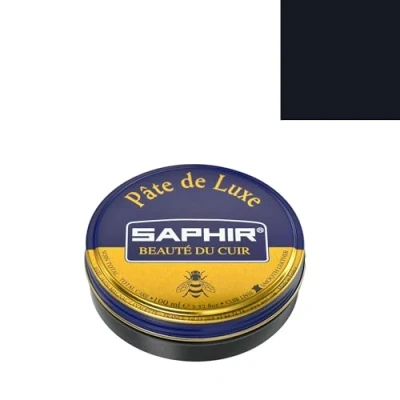 Image of Saphir Luxury Wax Paste Shoe Polish, Navy Blue, 50 ml