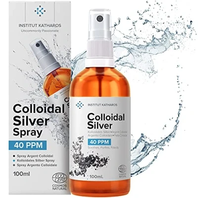Image of Colloidal Silver Spray 100mL ● 40 PPM Superior Concentration, Smaller Particles, Better Results Ecocert Cosmos Natural Certified Institut Katharos
