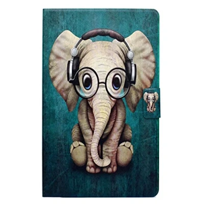 Image of CaseFun Case for Samsung Tab A6 10.1, Ultra Slim PU Leather Protective Flip Cover with Stand Galaxy A (2016) SM T580 T585 10.1 Inch Elephant
