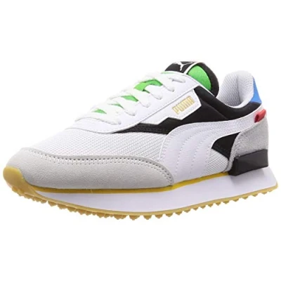 Image of PUMA Future Rider WH Lace Up White Synthetic Mens Trainers 373384 01
