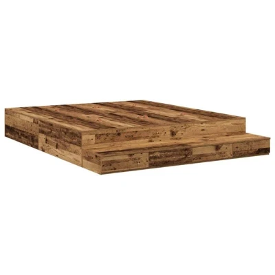 Image of vidaXL Storage Bed Frame Old Wood 180x200 cm