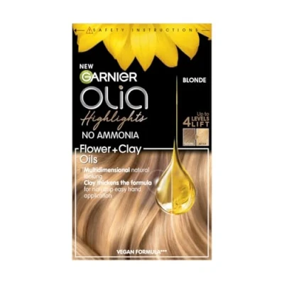 Image of Garnier Olia Permanent Highlights for Blonde Hair, Up to 4 Levels of Lift, Multidimensional Natural Results, Ombre or Balayage, No Ammonia Softer and Silkier Single unit